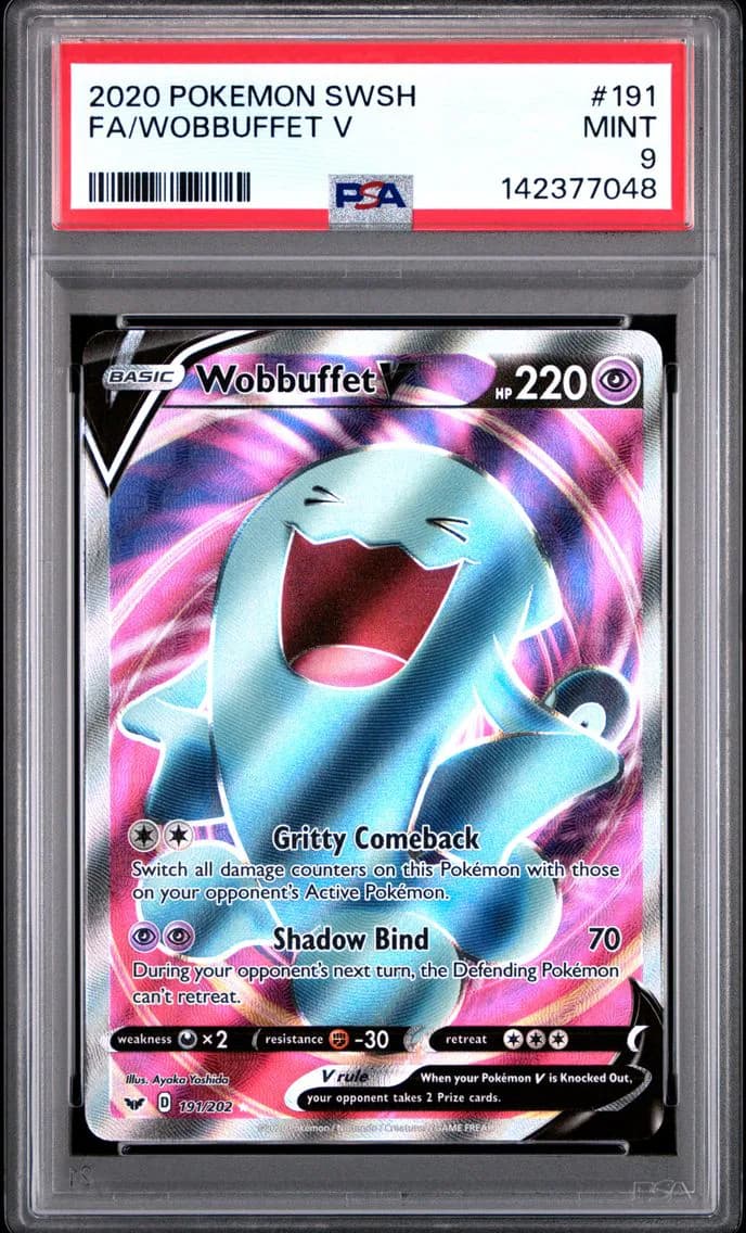 Wobbuffet V, Sword & Shield, PSA 9