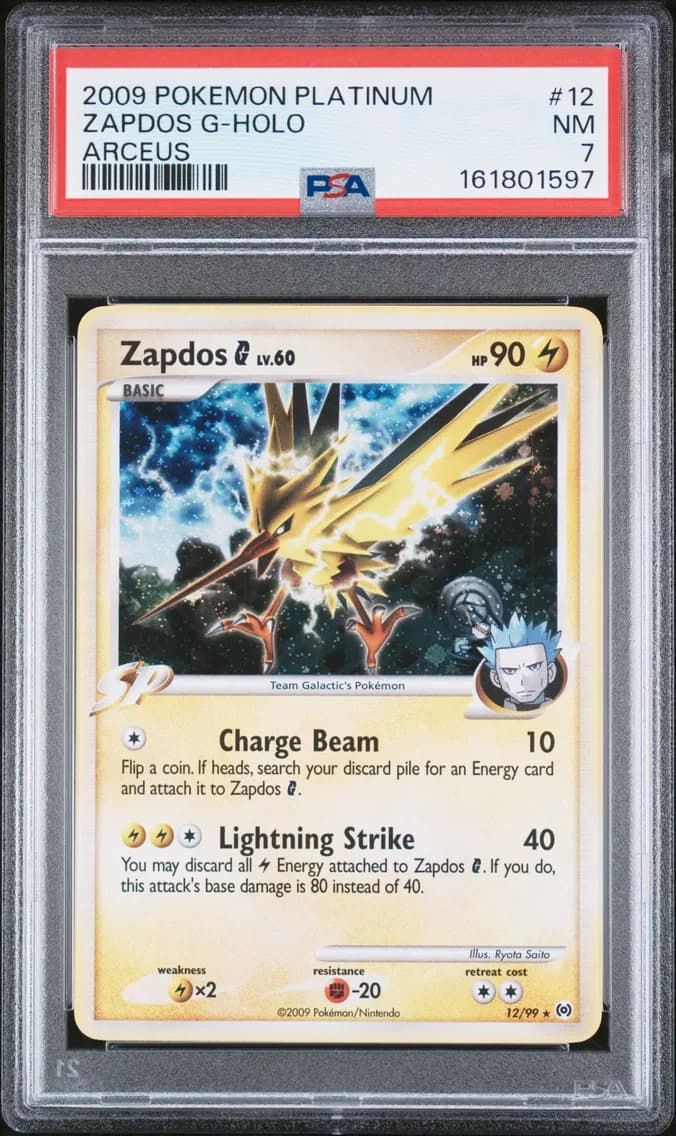 Zapdos G-Holo, Platinum Arceus, PSA 7