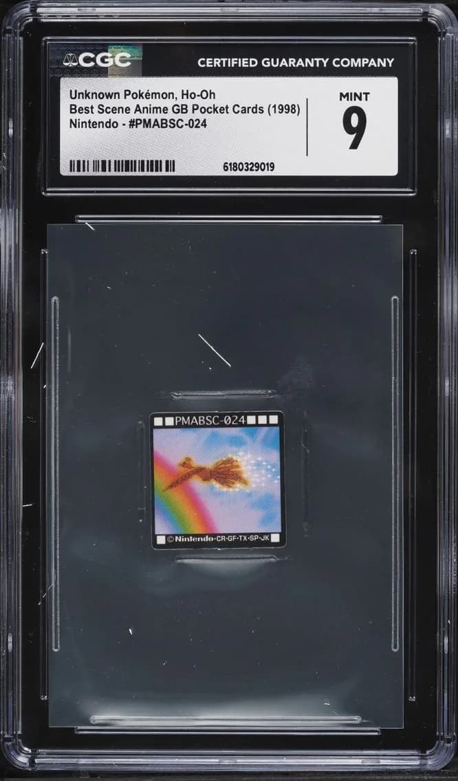 Unknown Pok^mon, Ho-Oh, Pokémon Anime GB Pocket (PMABSC Green Back) - Japanese, CGC 9