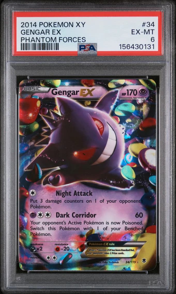 Gengar EX, XY Phantom Forces, PSA 6
