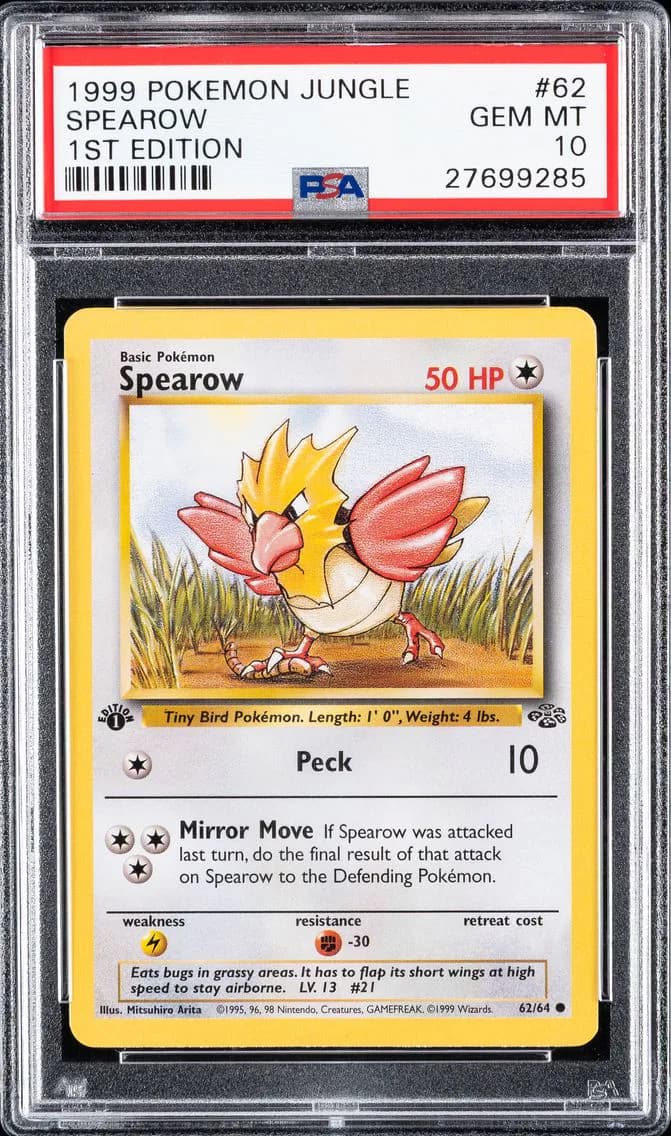 Spearow 1st Edition, Jungle, PSA 10