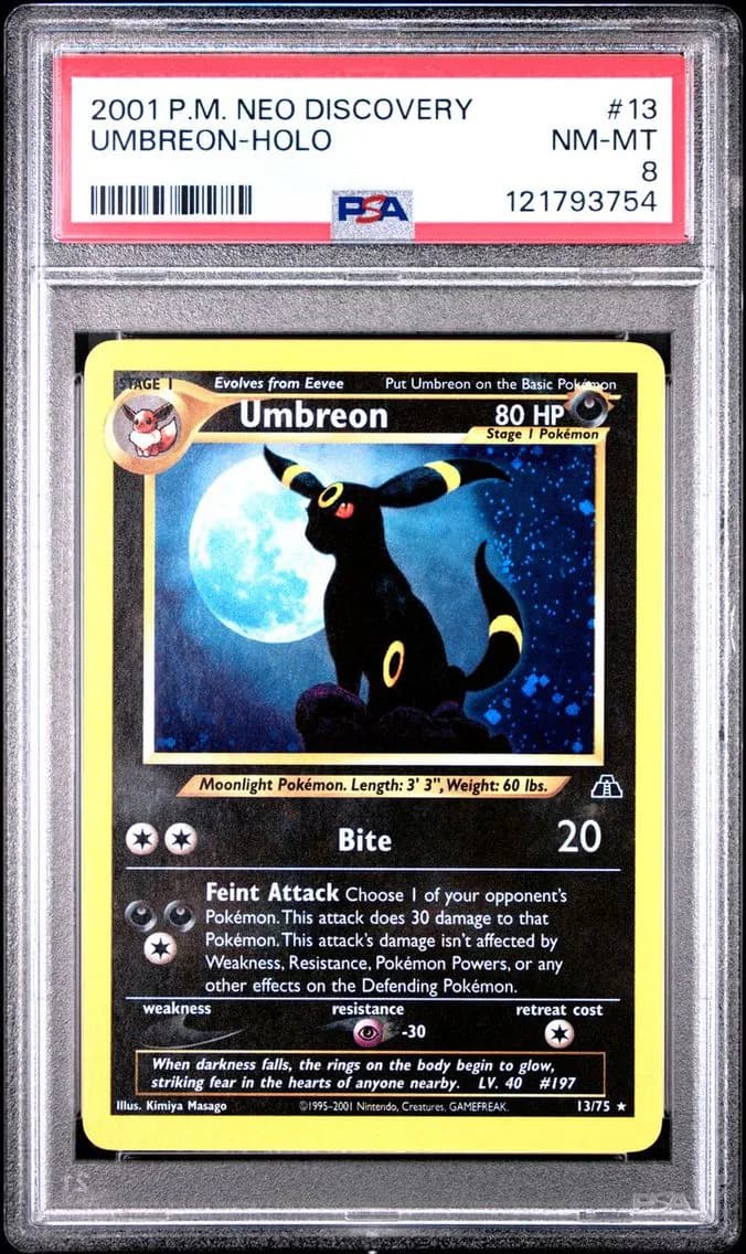 Umbreon-Holo, Neo Discovery, PSA 8