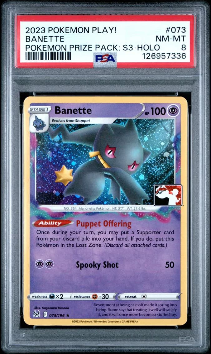 Banette, Play! Pokemon Prize Pack: Series 3, PSA 8