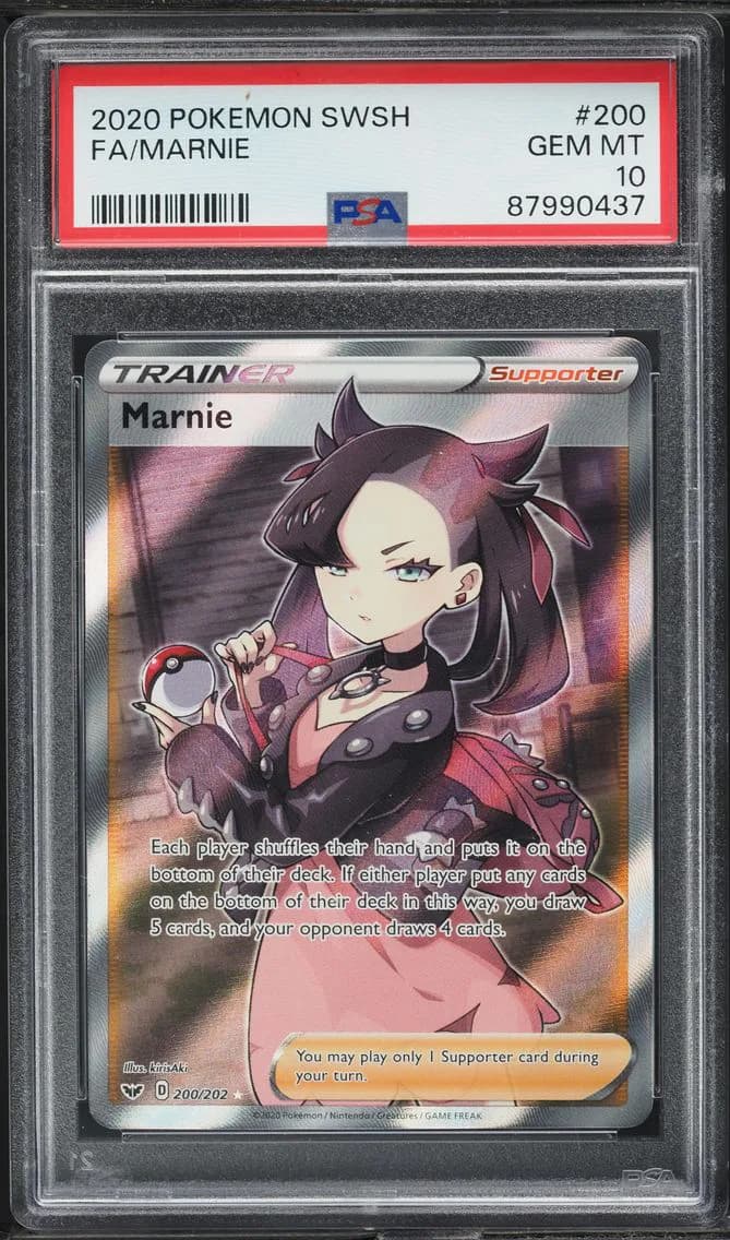 Sword & Shield Full Art Marnie, Sword & Shield, PSA 10