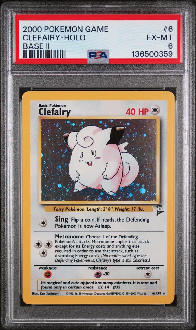 Clefairy-Holo, Game Base II, PSA 6