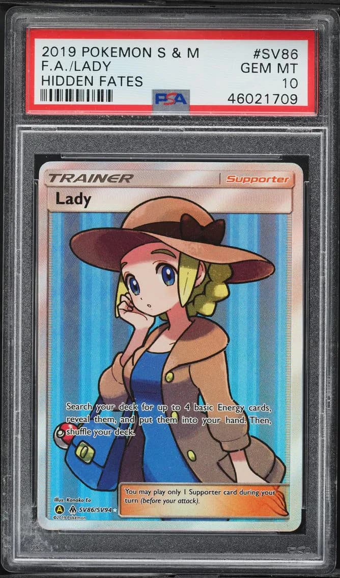 Lady, Sun & Moon Hidden Fates, PSA 10