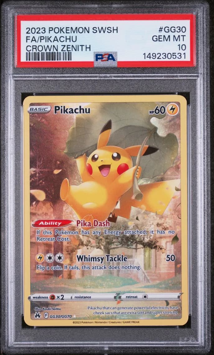 Pikachu, Sword and Shield Crown Zenith, PSA 10