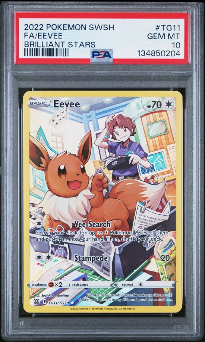 Eevee, Sword & Shield Brilliant Stars, PSA 10