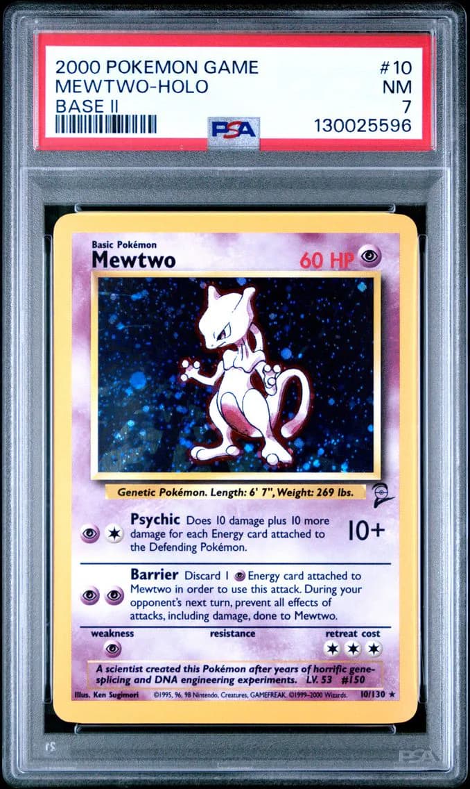 Mewtwo-Holo, Game Base II, PSA 7