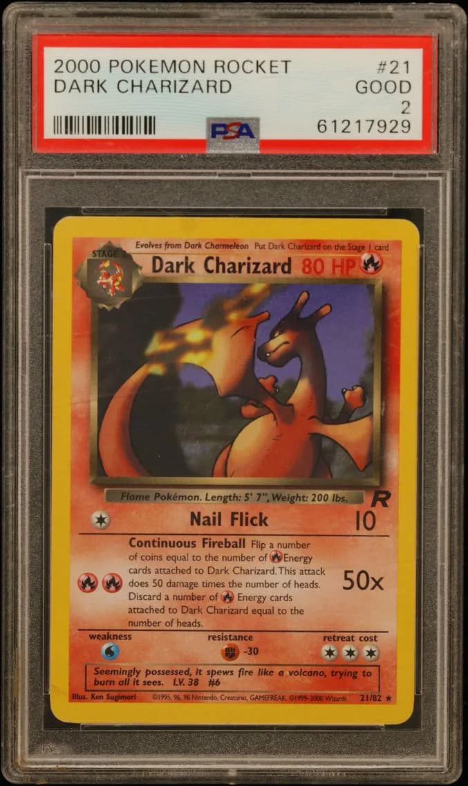 Dark Charizard, Rocket, PSA 2