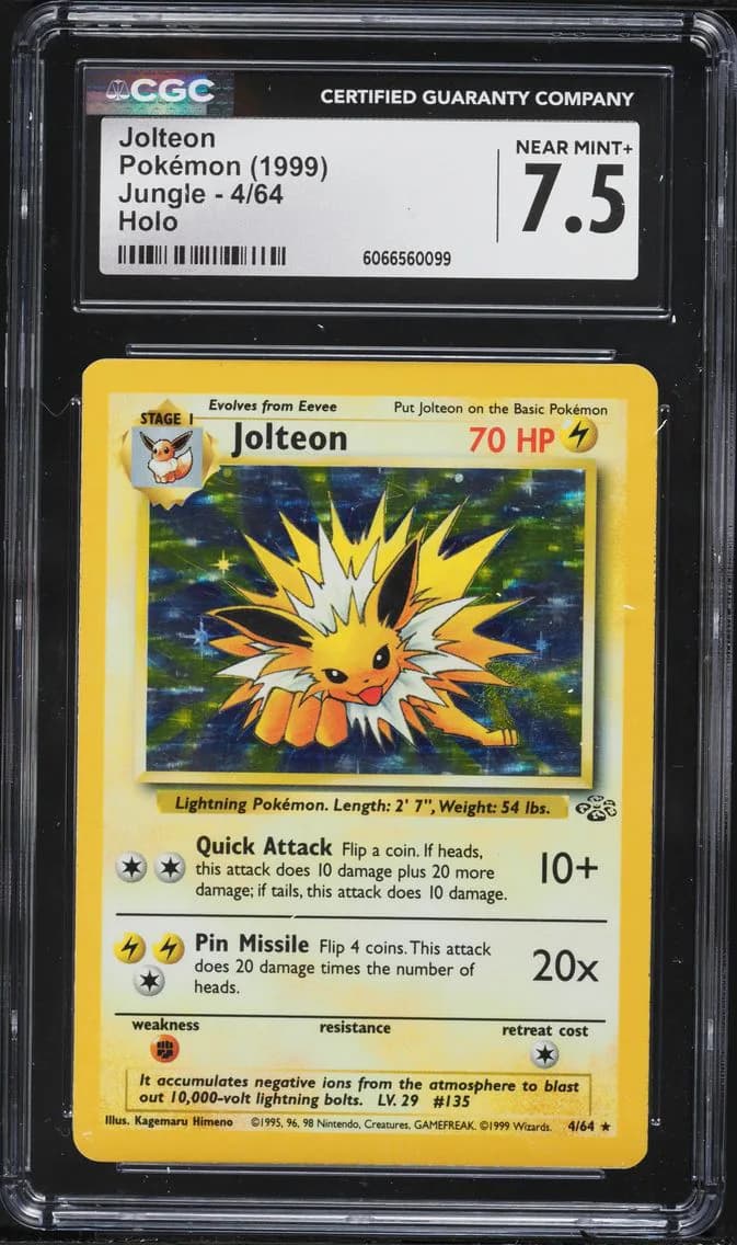 Jolteon-Holo, Jungle - Unlimited, CGC 7.5
