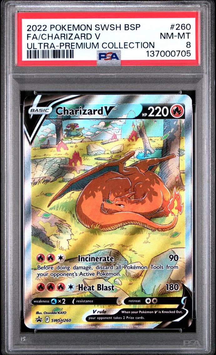 Charizard V, Swsh Black Star Promo, PSA 8