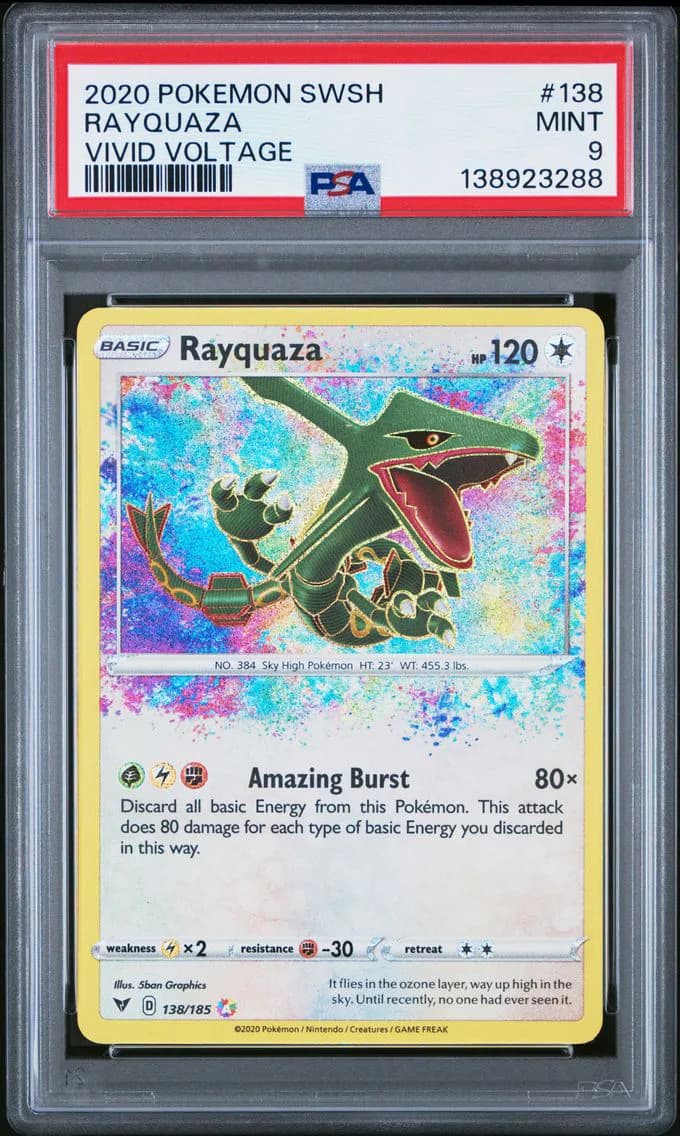 Rayquaza, Sword & Shield Vivid Voltage, PSA 9