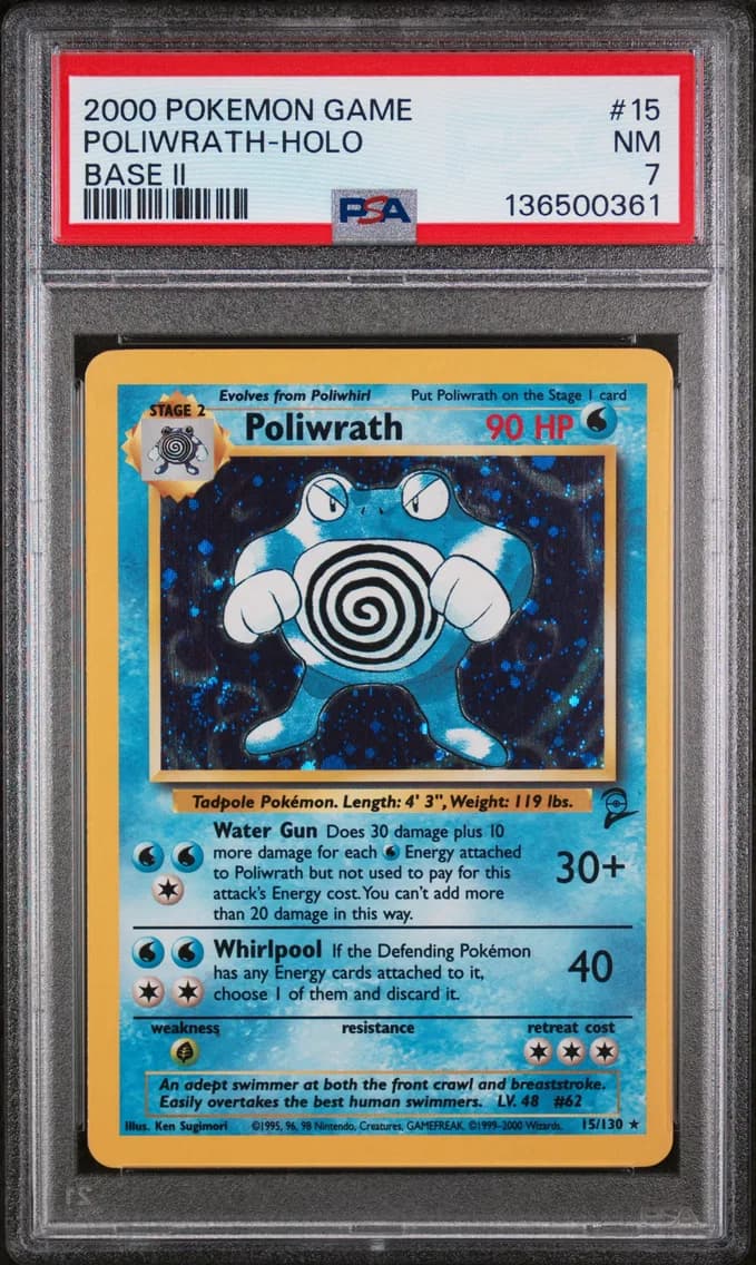 Poliwrath-Holo, Game Base II, PSA 7