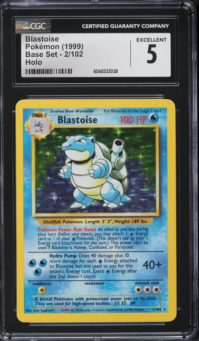 Blastoise-Holo, Base Set - Unlimited, CGC 5