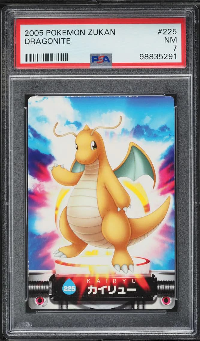 Dragonite, Carddass Pokemon Advanced Generation Zukan Card, PSA 7