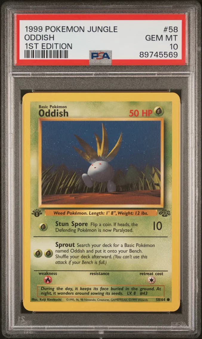 Oddish 1st Edition, Jungle, PSA 10
