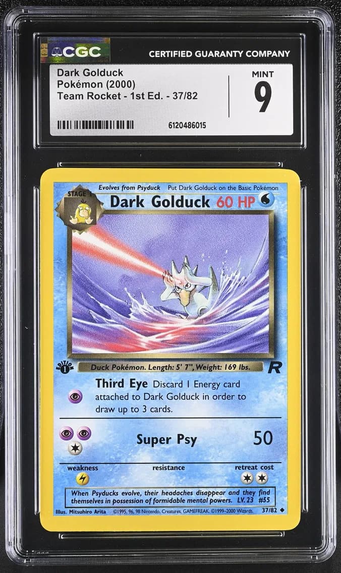 Dark Golduck, Team Rocket - 1st Edition, CGC 9