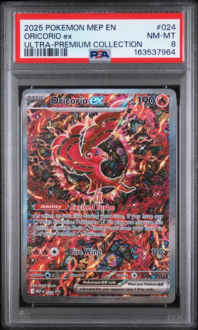 Oricorio EX, Me Black Star Promo, PSA 8