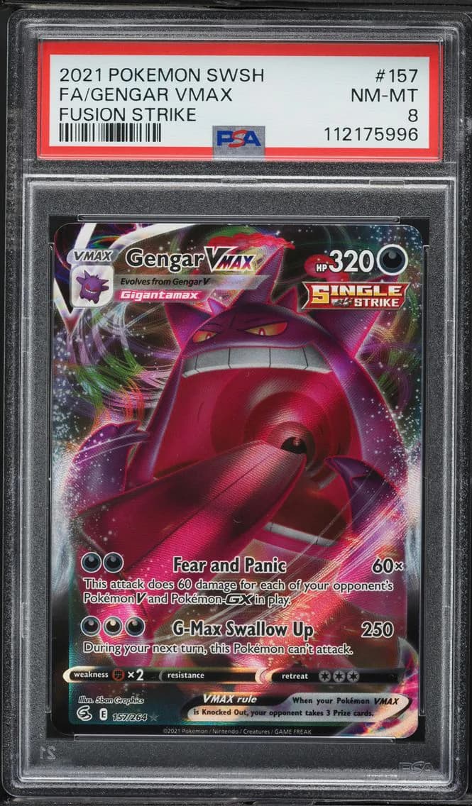 Gengar VMAX, Sword & Shield Fusion Strike, PSA 8