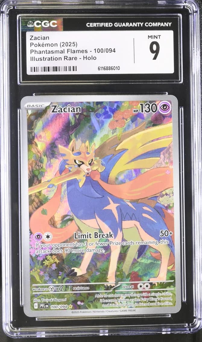 Zacian, Phantasmal Flames, CGC 9