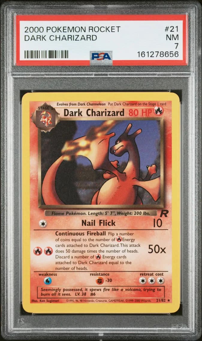 Dark Charizard, Rocket, PSA 7