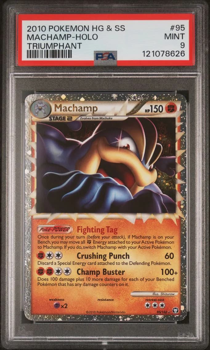 Machamp-Holo, Heartgold & Soulsilver Triumphant, PSA 9