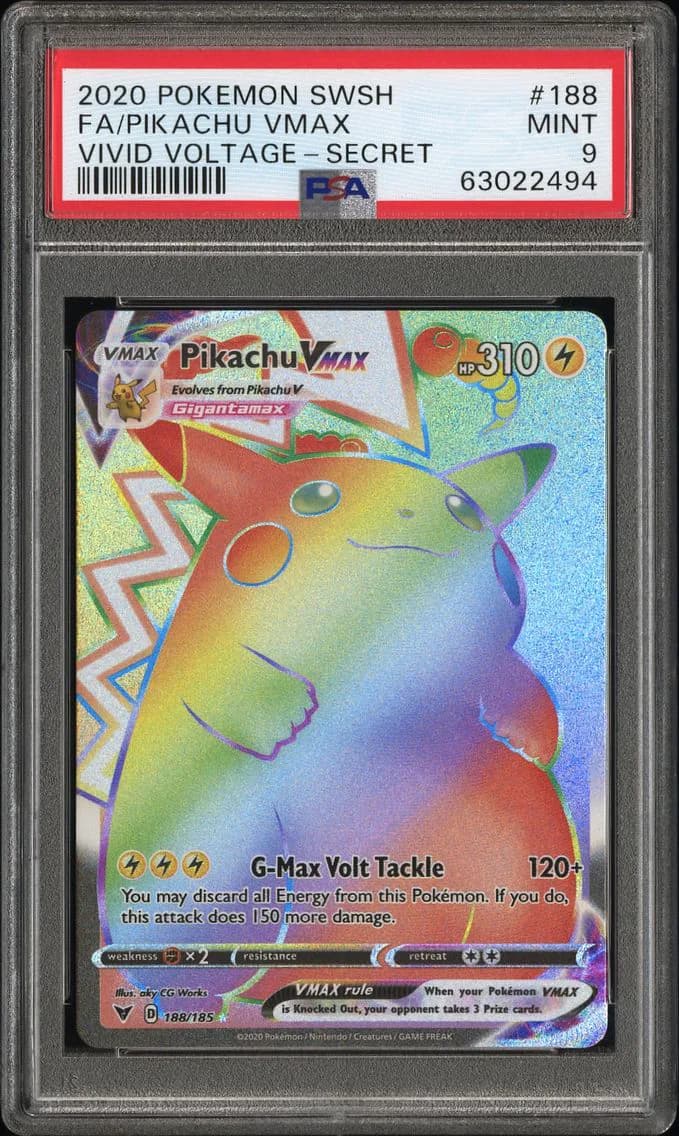 Pikachu VMAX, Sword & Shield Vivid Voltage, PSA 9
