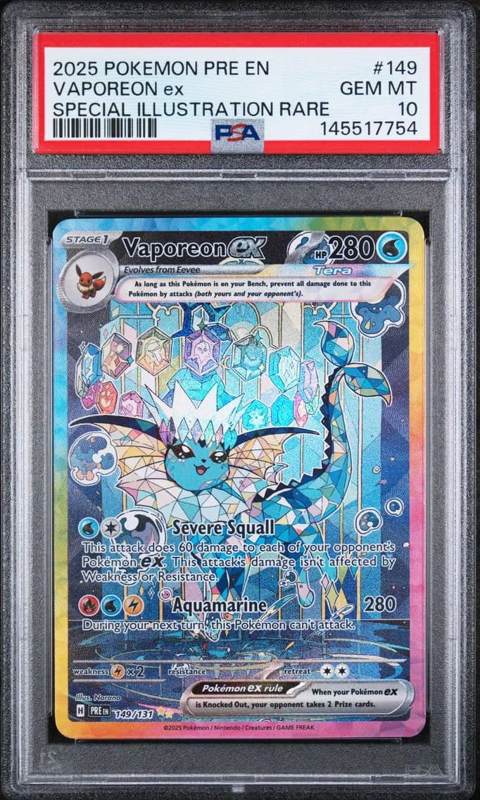Vaporeon EX, Prismatic Evolutions, PSA 10
