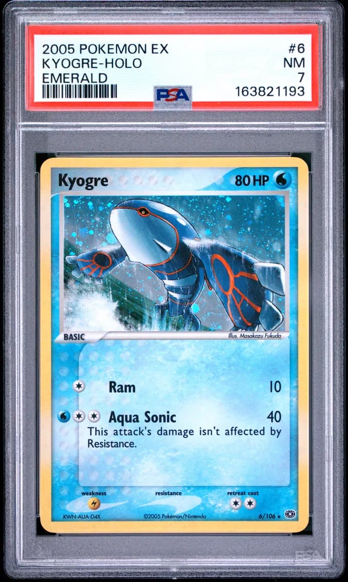 Kyogre-Holo, EX Emerald, PSA 7