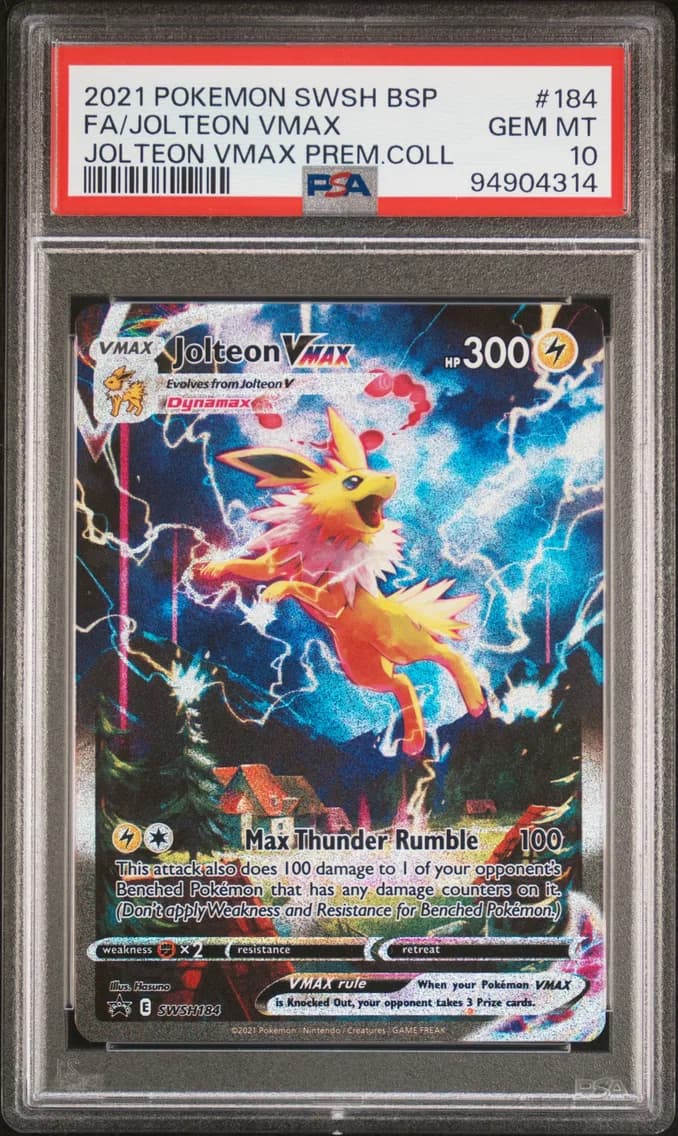 Jolteon VMAX, Swsh Black Star Promo, PSA 10