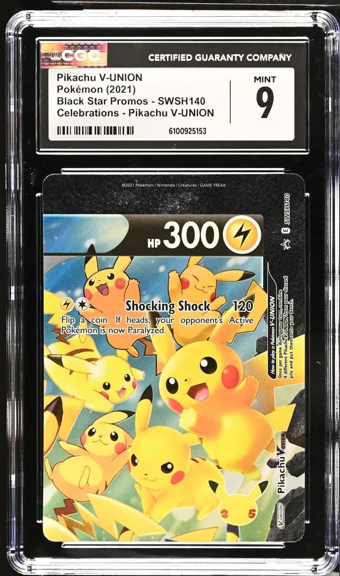 Pikachu V-UNION, Black Star Promos - Sword & Shield, CGC 9