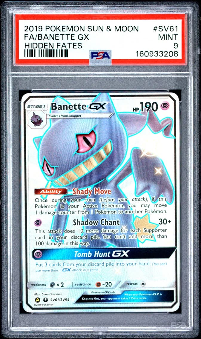 Fa/Banette GX, Sun & Moon Hidden Fates, PSA 9