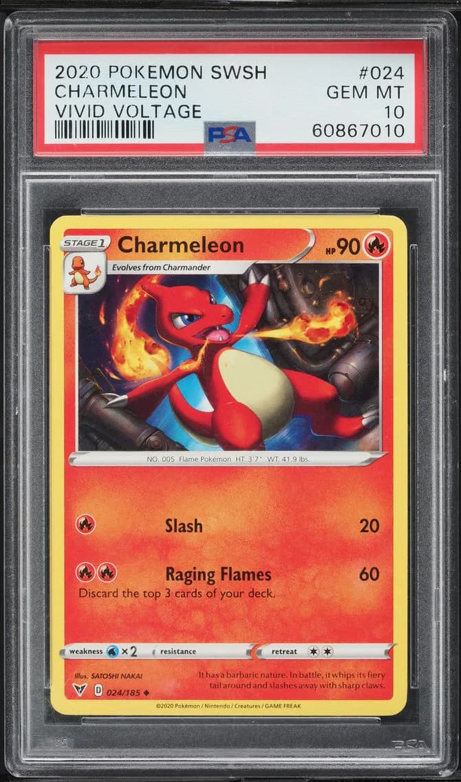Charmeleon, Sword & Shield Vivid Voltage, PSA 10