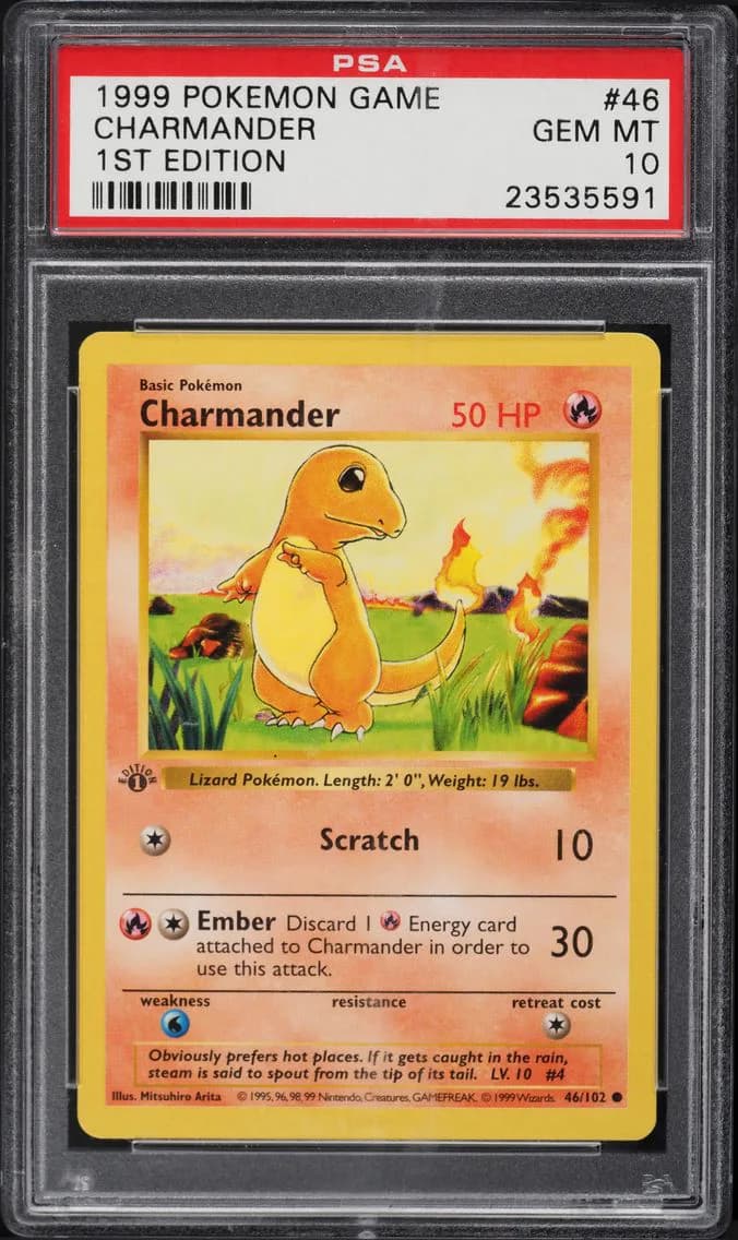 Charmander 1st Edition, Game, PSA 10