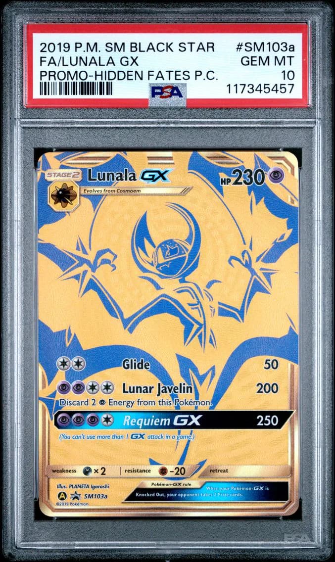 Lunala GX, SM Black Star Promo, PSA 10