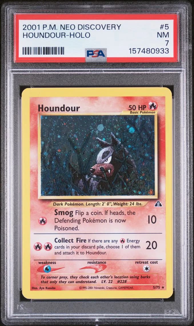 Houndour-Holo, Neo Discovery, PSA 7