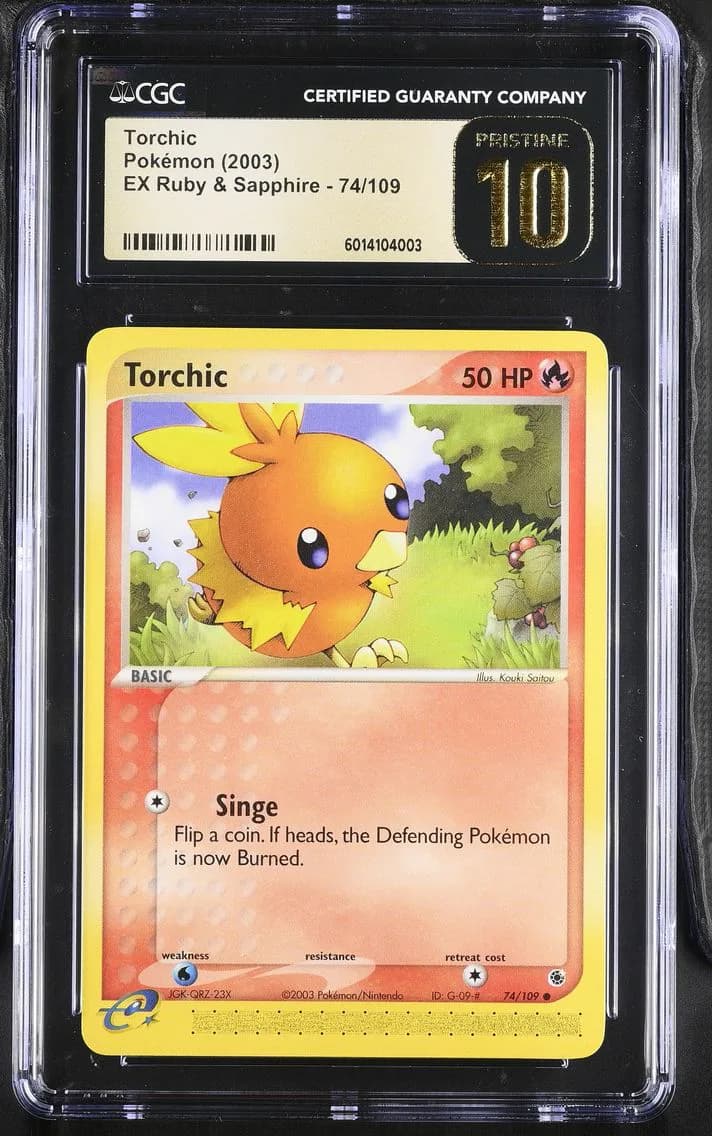 Torchic, EX Ruby & Sapphire (2003 Copyright, w/ "e" Symbol), CGC 10