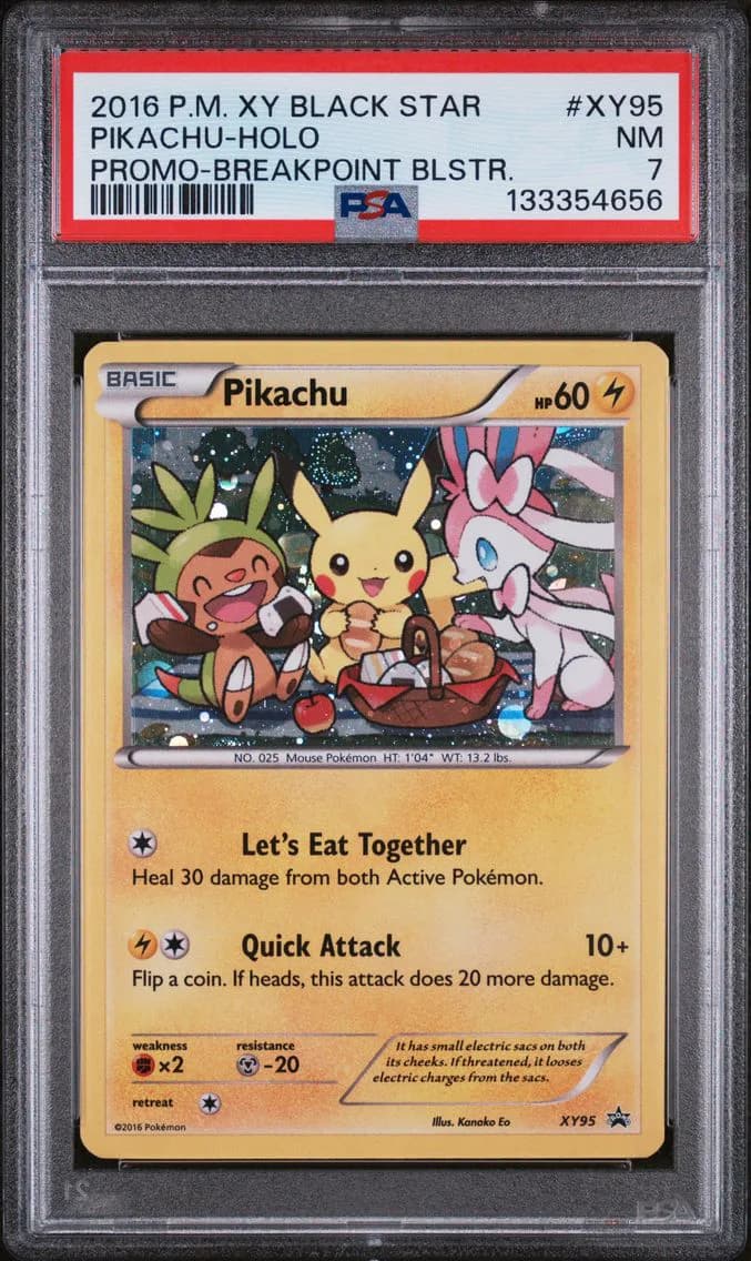 Pikachu-Holo, XY Black Star Promo, PSA 7