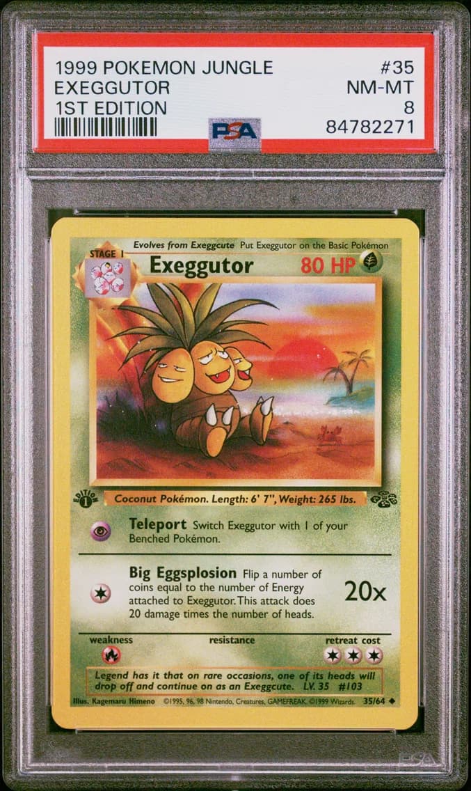 Exeggutor 1st Edition, Jungle, PSA 8