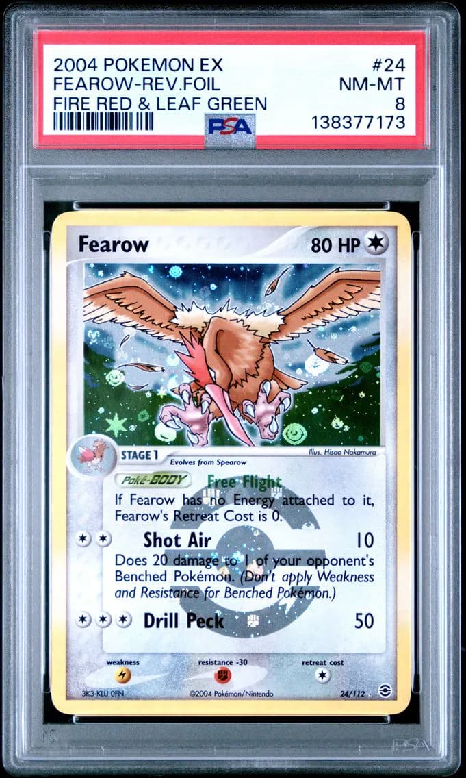Fearow-Reverse Foil, EX Fire Red & Leaf Green, PSA 8
