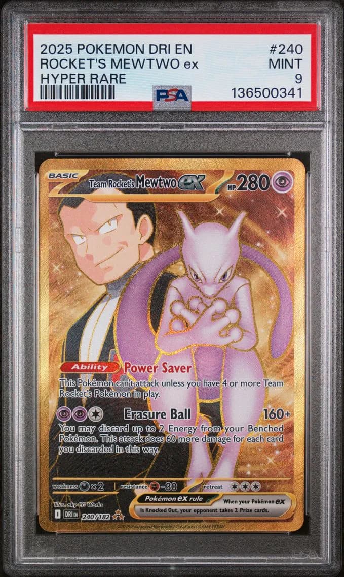 Team Rocket's Mewtwo EX, Destined Rivals, PSA 9