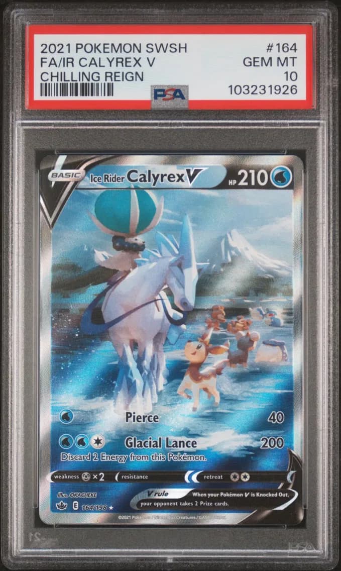 Ice Rider Calyrex V, Sword & Shield Chilling Reign, PSA 10