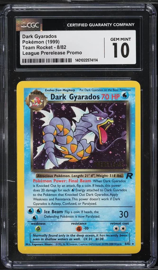 Dark Gyarados-Holo, Team Rocket - Unlimited, CGC 10