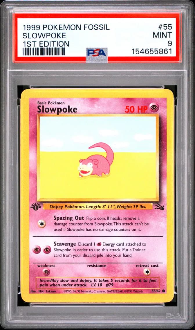 Slowpoke 1st Edition, Fossil, PSA 9