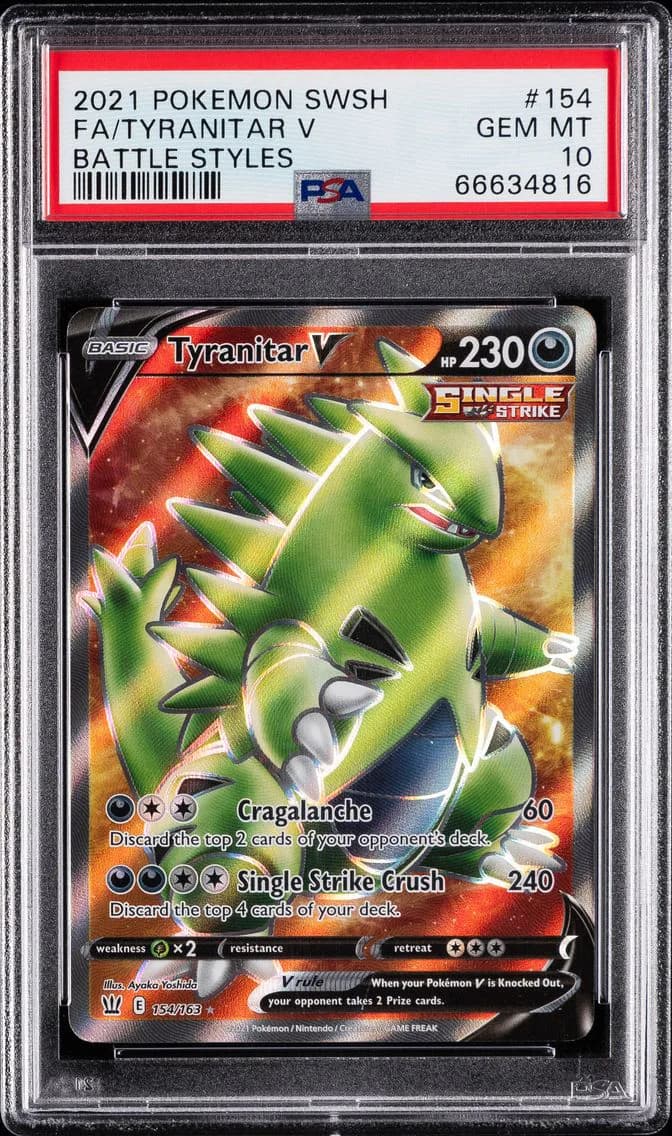 Tyranitar V, Sword & Shield Battle Styles, PSA 10