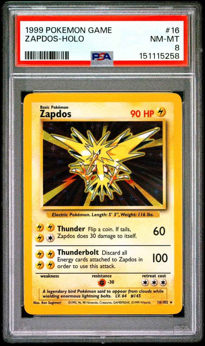 Zapdos-Holo, Game, PSA 8