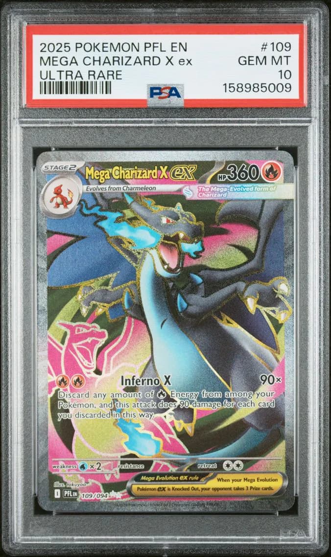 Mega Charizard X EX, Phantasmal Flames, PSA 10