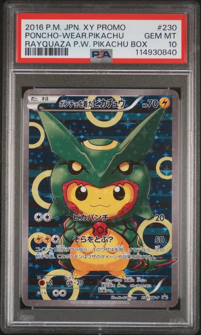Poncho-Wearing Pikachu, Japanese XY Promo, PSA 10