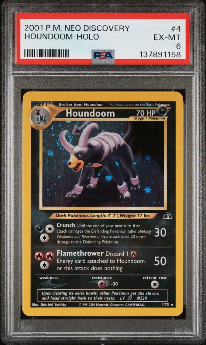 Houndoom-Holo, Neo Discovery, PSA 6